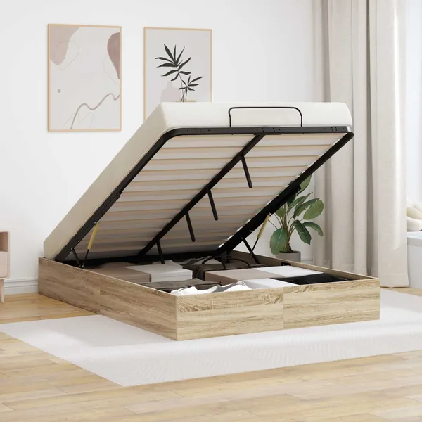 Cadre de lit ottoman Chêne Sonoma 193 x 140 x 25 cm