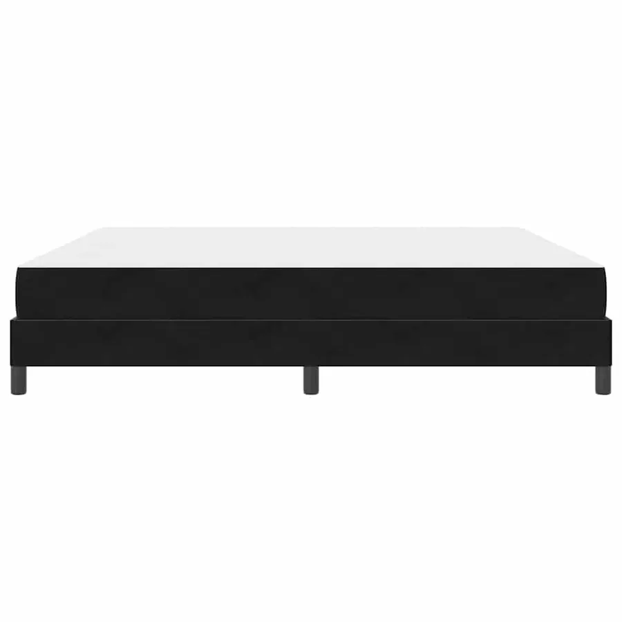 Lit à ressorts avec matelas Noir 200 x 220 cm tissu - 6