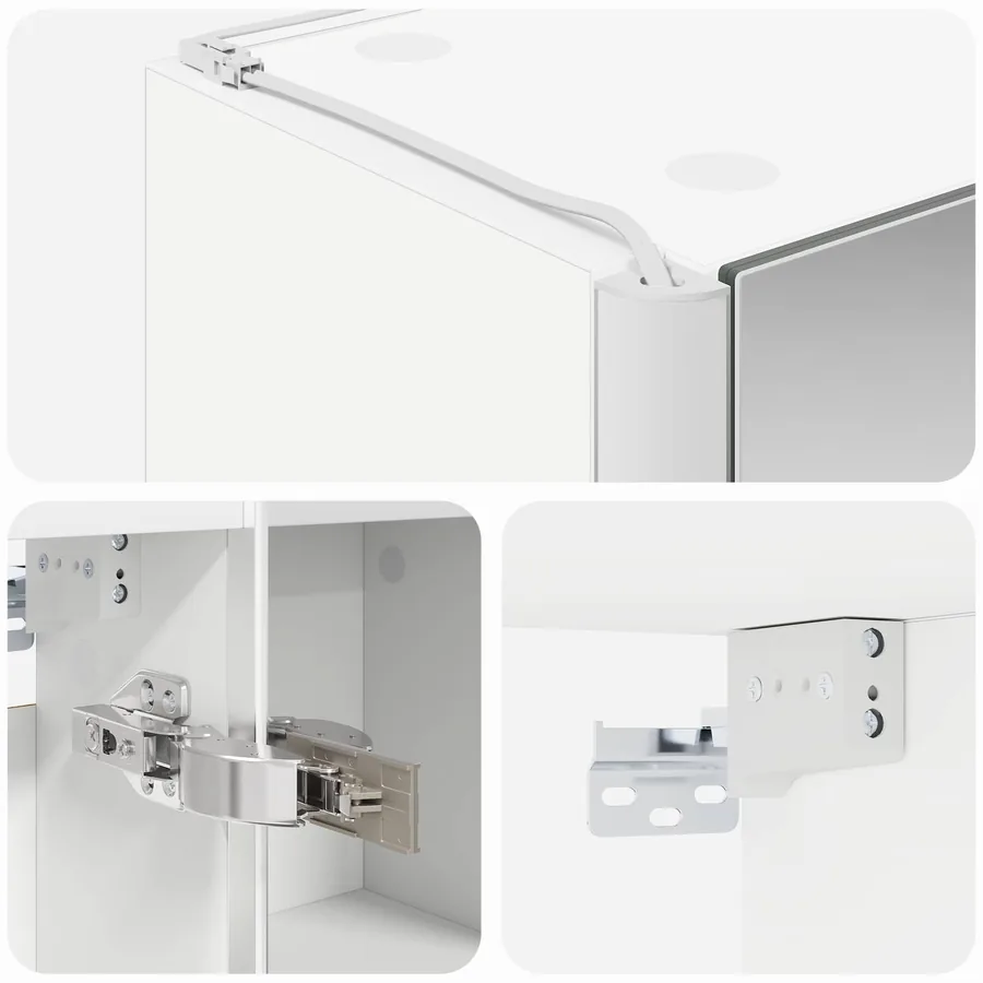 Armoire Miroir de Salle de Bain Blanc 53,5 x 15,5 x 70 cm - 8