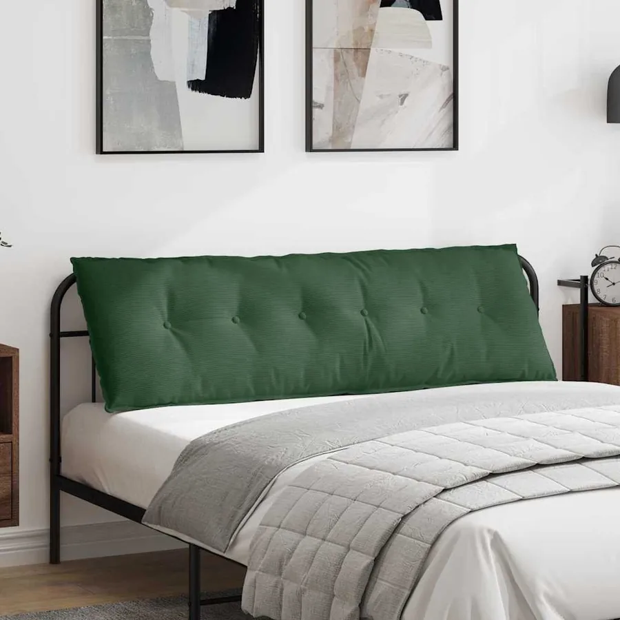 Coussin de Dos Vert Jungle 160 x 50 cm Tissu en velours côtelé