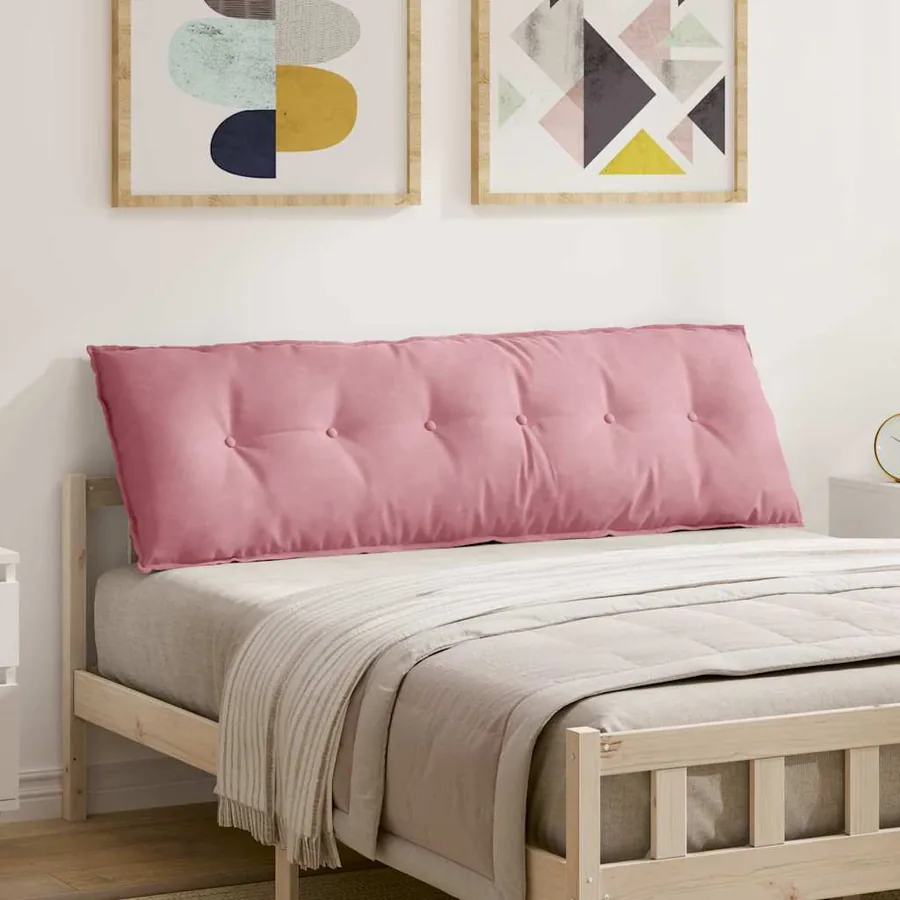 Coussin de Dos Rose 160 x 50 cm Tissu en velours côtelé