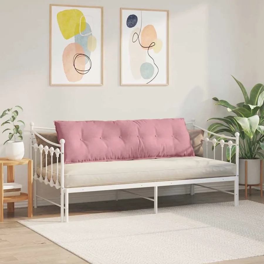 Coussin de Dos Rose 160 x 50 cm Tissu en velours côtelé - 4