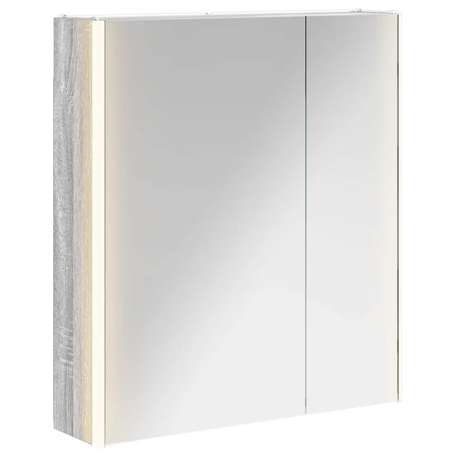 Armoire Miroir de Salle de Bain Gris Sonoma 63,5 x 15,5 x 70 cm - 2