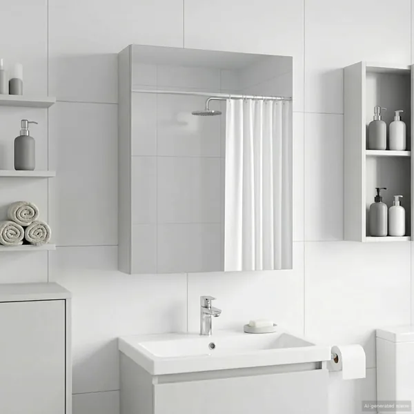 Armoire Miroir de Salle de Bain Blanc 50 x 14,5 x 70 cm