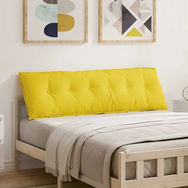 Coussin de Dos Jaune clair 160 x 19 x 50 cm tissu