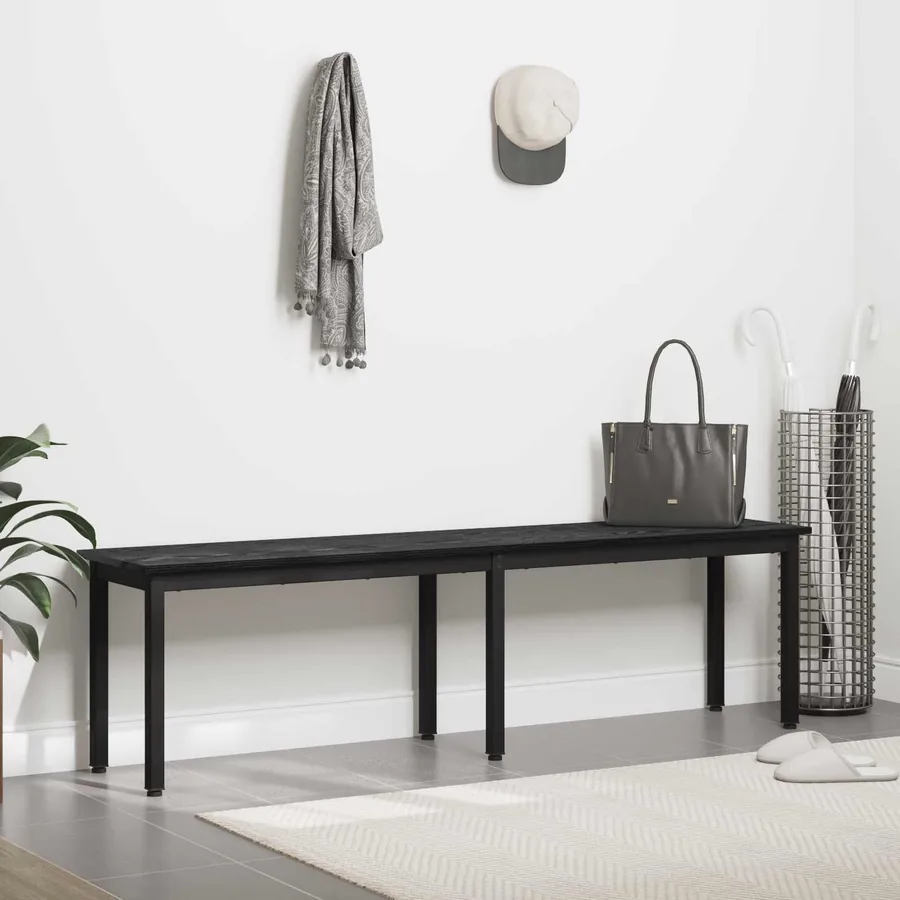 banc Chêne noir 160 x 35 x 45 cm Bois d'ingénierie - 4