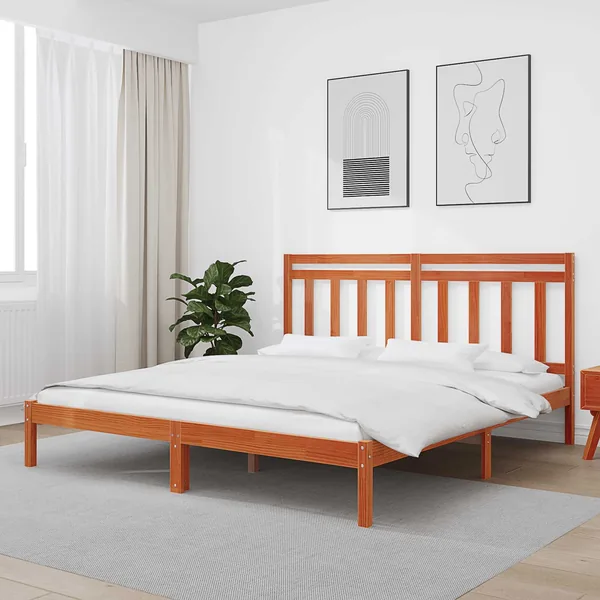 Cadre de lit Cire marron 205,5 x 185,5 x 100 cm