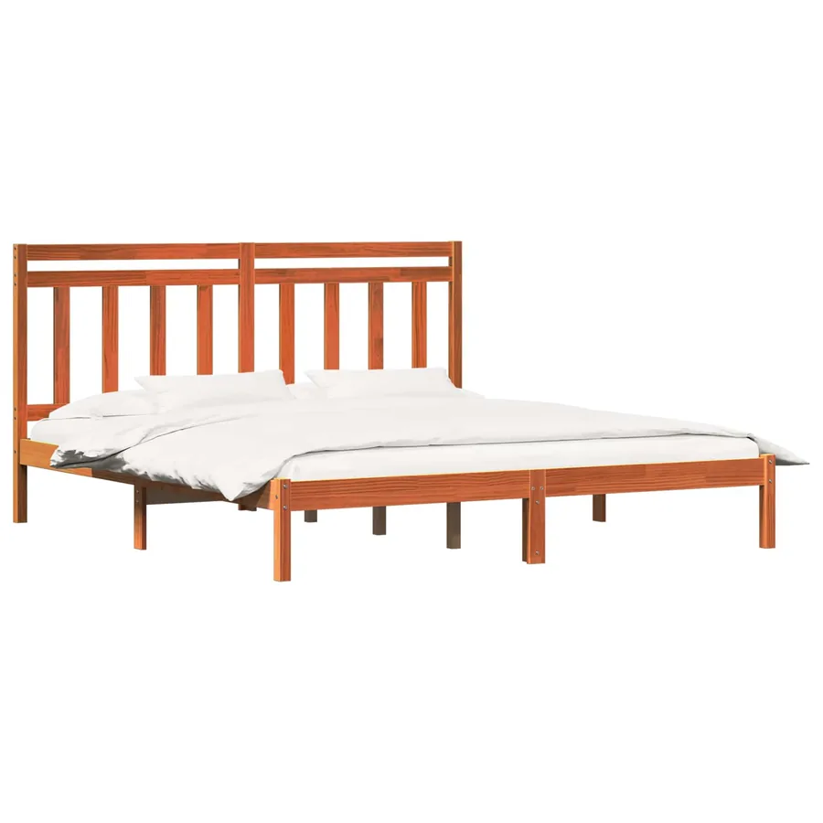 Cadre de lit Cire marron 205,5 x 185,5 x 100 cm - 2