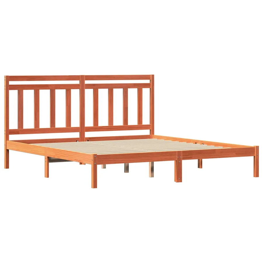 Cadre de lit Cire marron 205,5 x 185,5 x 100 cm - 3