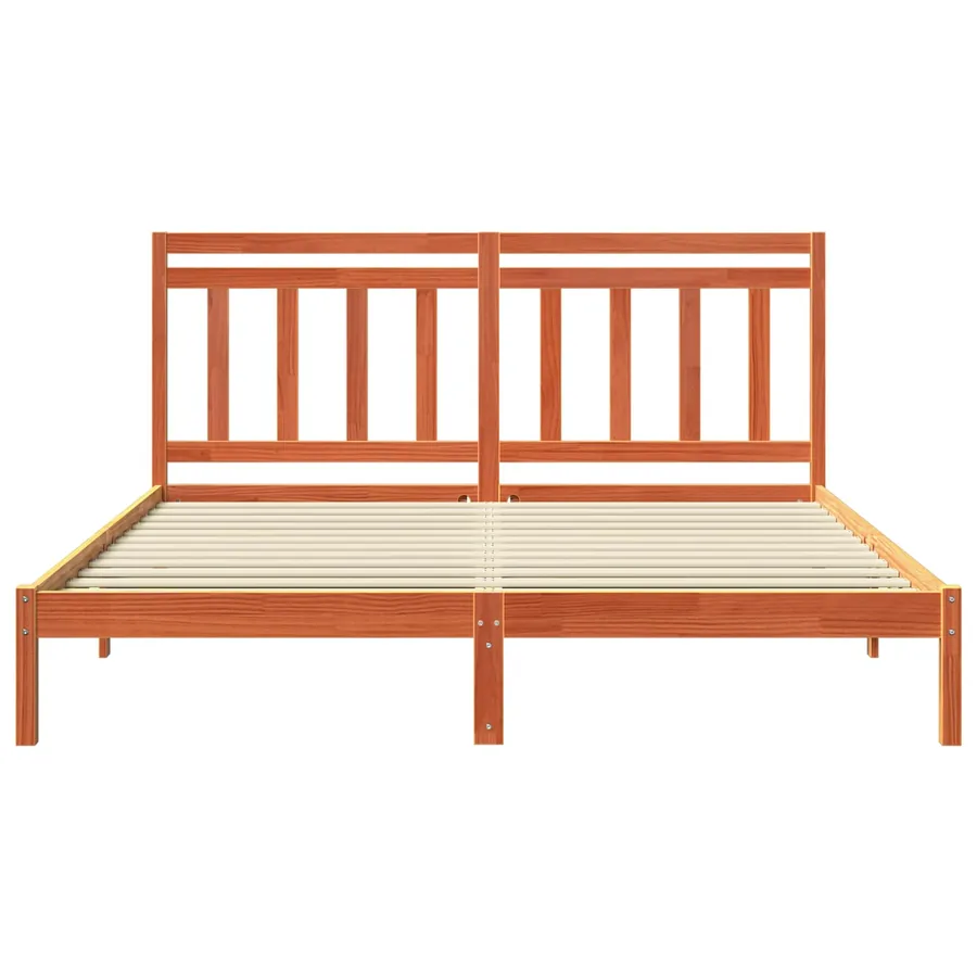 Cadre de lit Cire marron 205,5 x 185,5 x 100 cm - 4