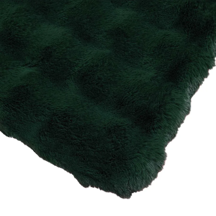 Couverture antidérapante en fausse de lapin Olite Vert foncé - 6