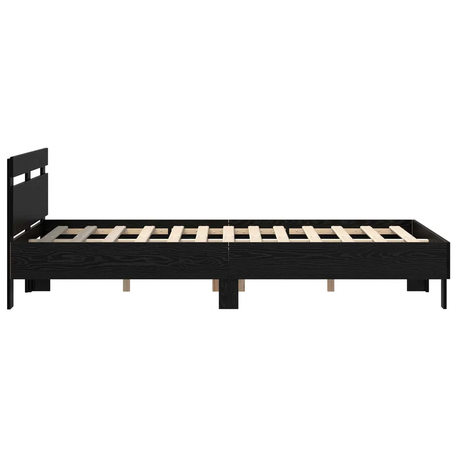 Cadre de lit Chêne noir 140 x 200 cm Bois d'ingénierie - 5