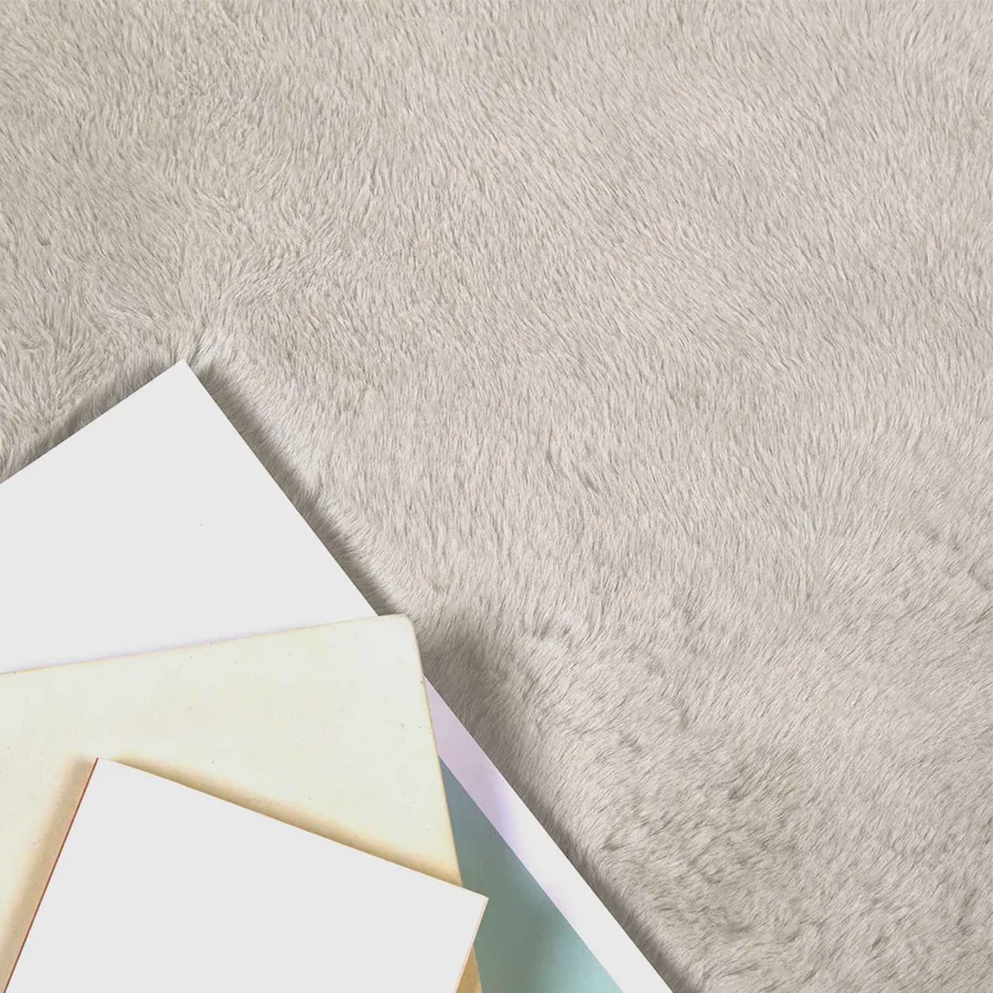 Tapis antidérapant en fausse de lapin OLITE Beige 100 x 200 cm - 3