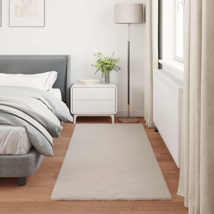 Tapis antidérapant en fausse de lapin OLITE Beige 100 x 200 cm - 4