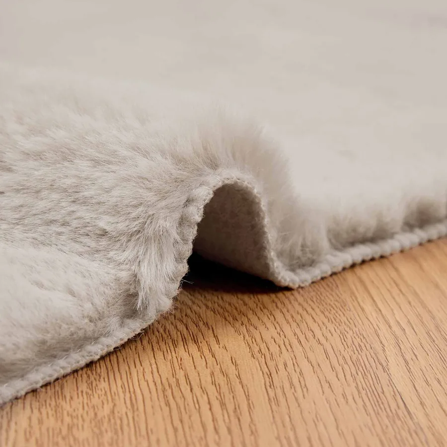 Tapis antidérapant en fausse de lapin OLITE Beige 100 x 200 cm - 5