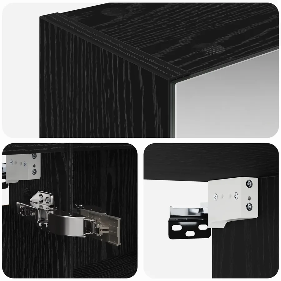 Armoire Miroir de Salle de Bain Chêne noir 100 x 14,5 x 70 cm - 10