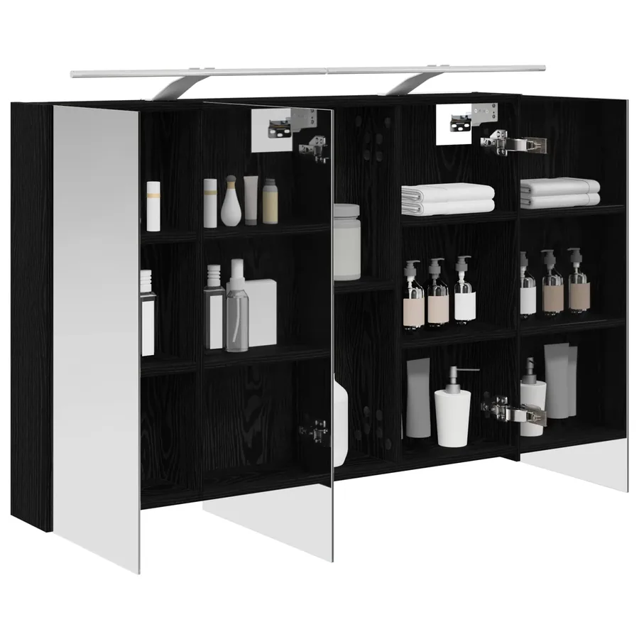 Armoire Miroir de Salle de Bain Chêne noir 100 x 14,5 x 70 cm - 3