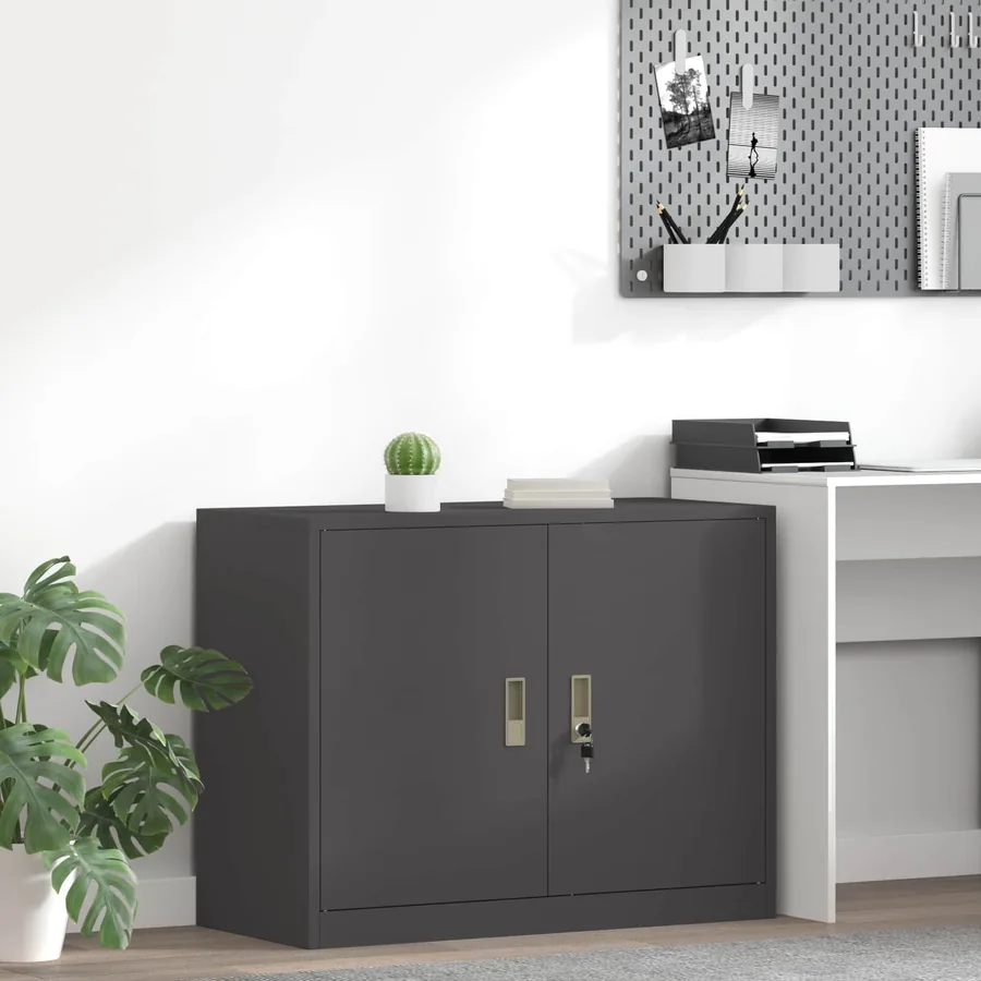 Armoire de rangement Noir 90 x 40 x 70 cm Acier