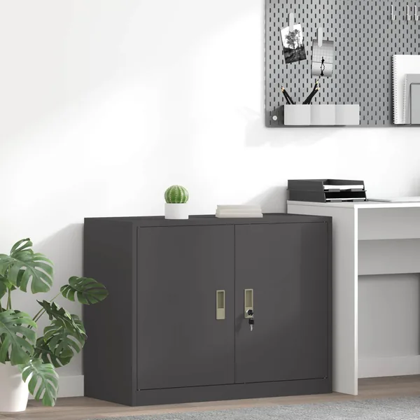 Armoire de rangement Noir 90 x 40 x 70 cm Acier