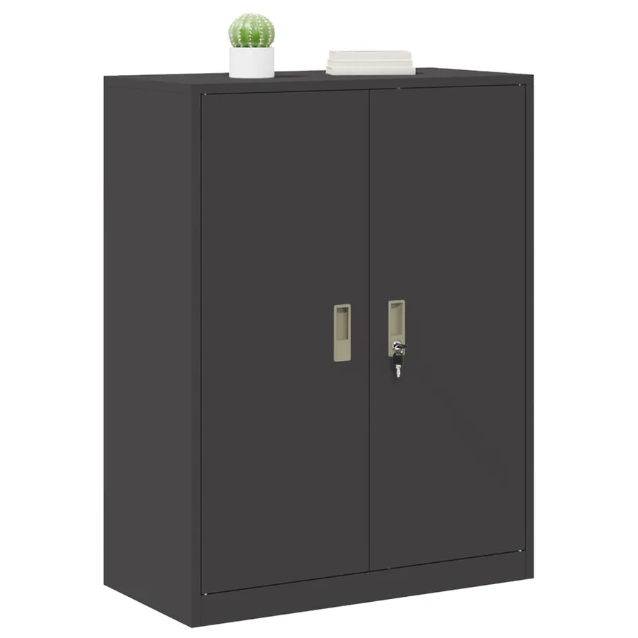 Armoire de rangement Noir 80 x 40 x 105 cm Acier - 3