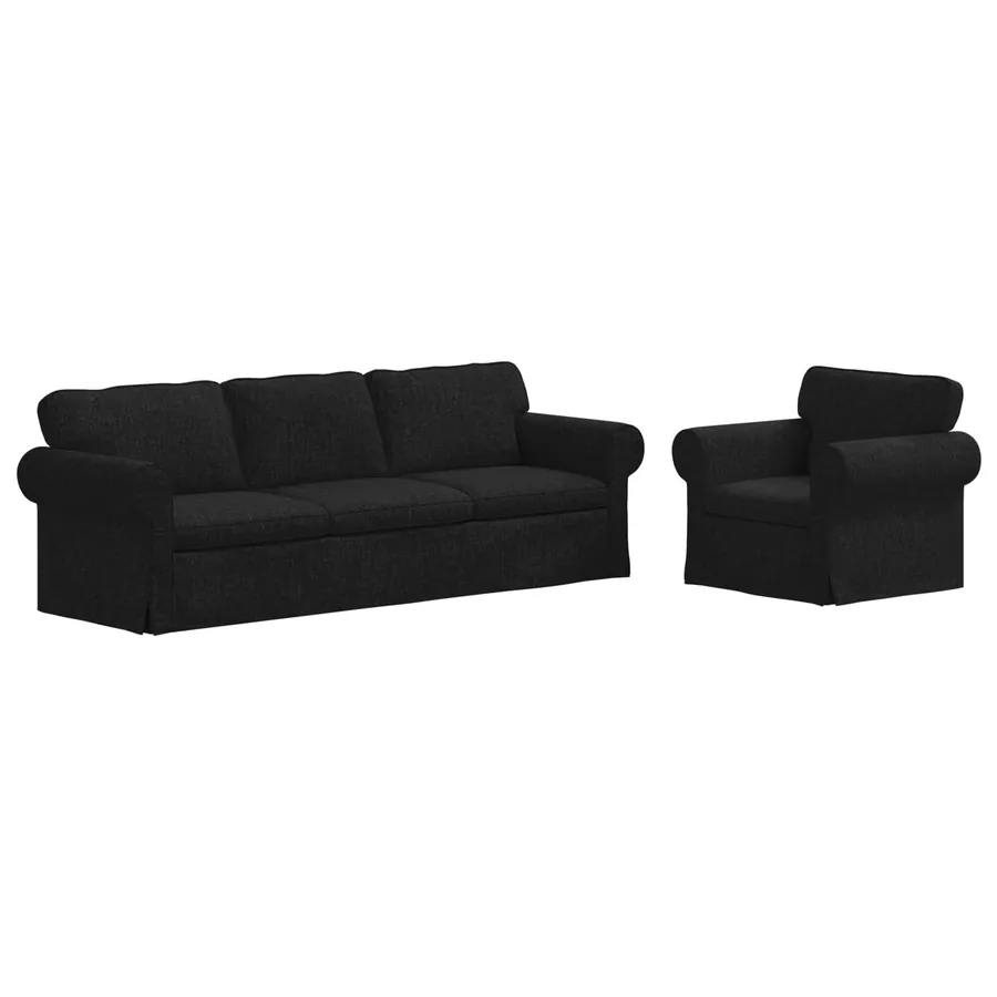 Ensemble de Canapés 2 pcs Noir 245 x 82 x 80 cm tissu - 2