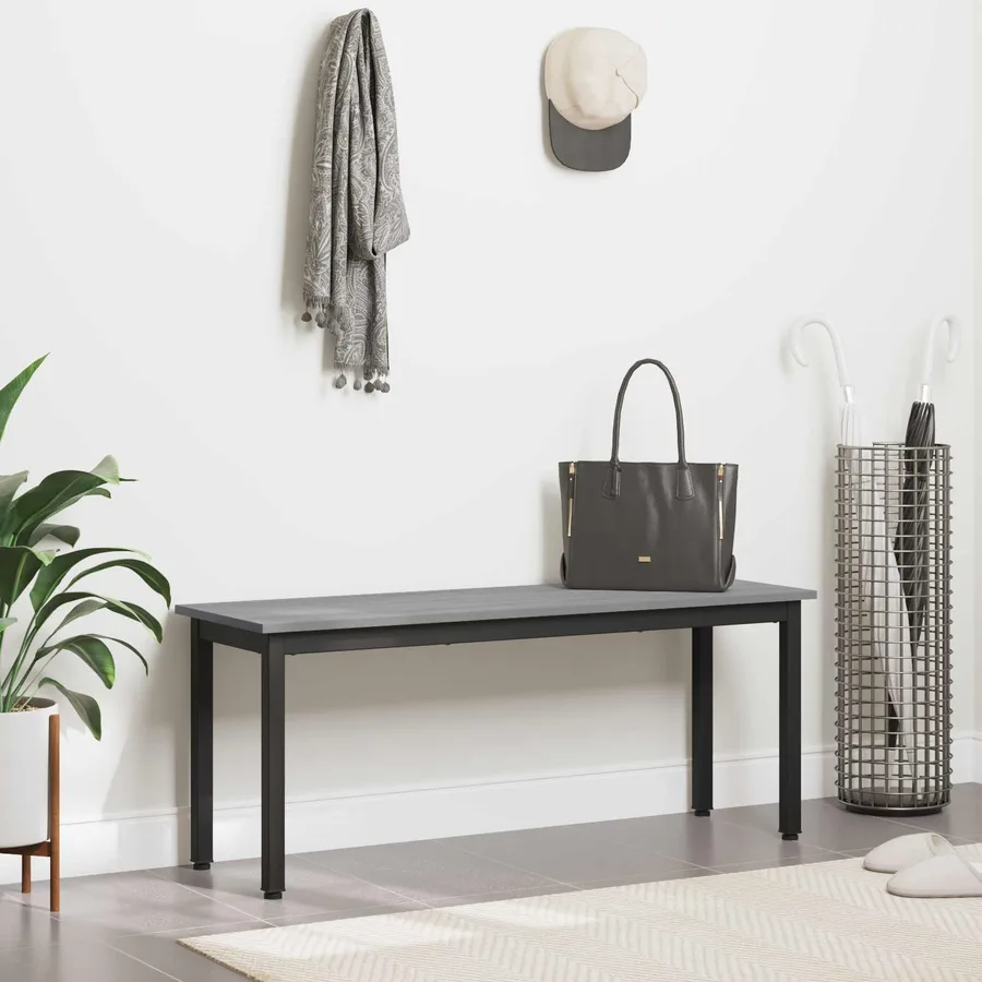 banc Gris Sonoma 110 x 35 x 45 cm Bois d'ingénierie - 4