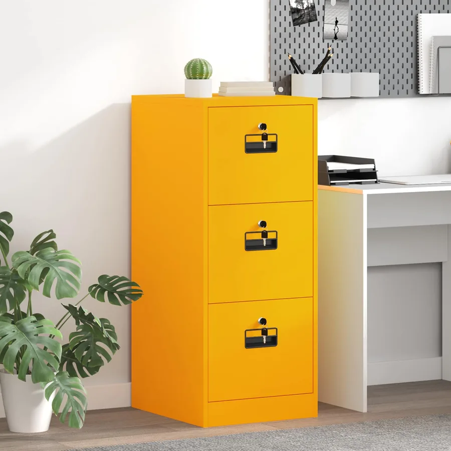 Cabinet de Dossier Jaune moutarde 44 x 50 x 106.5 cm