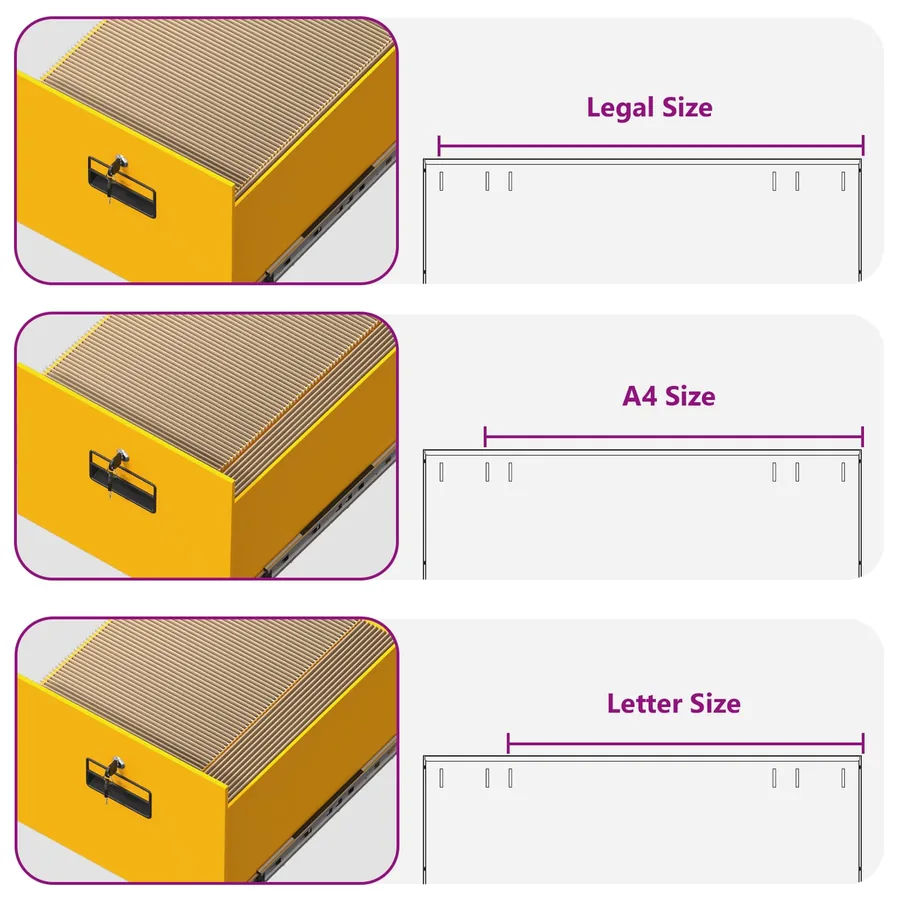 Cabinet de Dossier Jaune moutarde 44 x 50 x 106.5 cm - 11