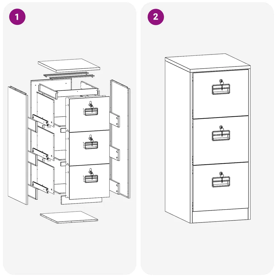 Cabinet de Dossier Jaune moutarde 44 x 50 x 106.5 cm - 12