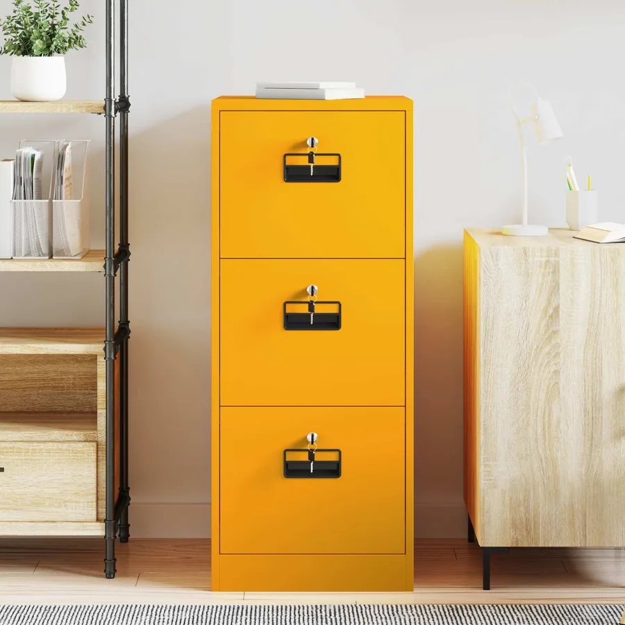 Cabinet de Dossier Jaune moutarde 44 x 50 x 106.5 cm - 4