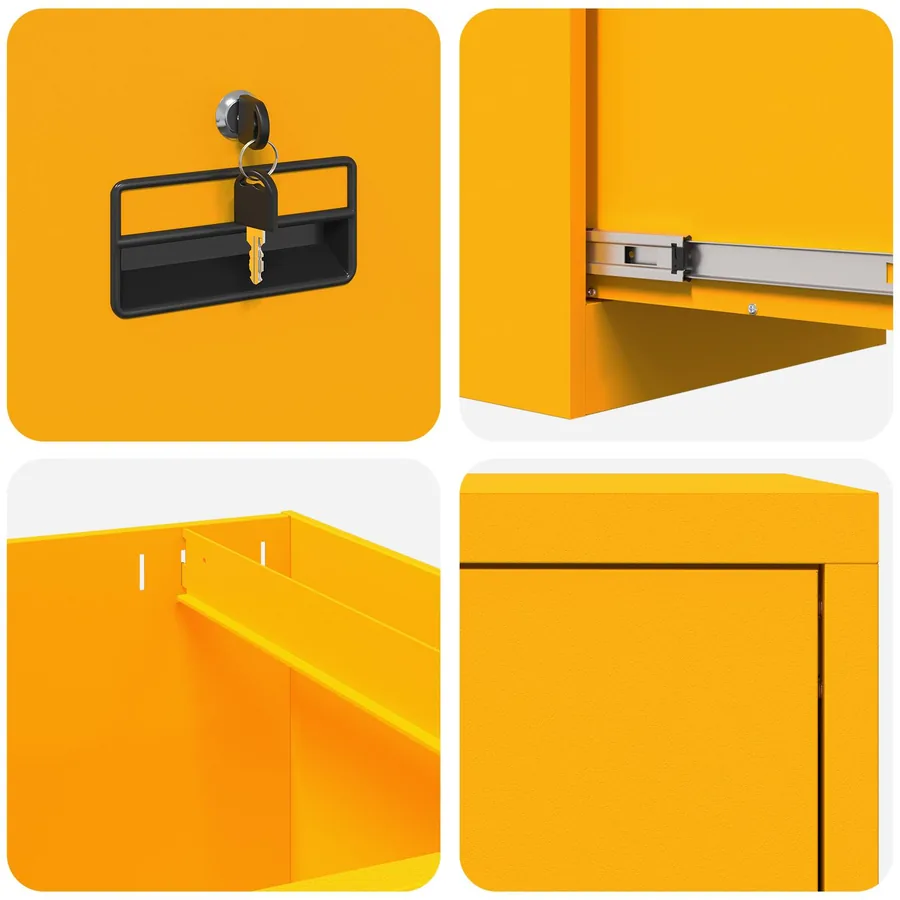 Cabinet de Dossier Jaune moutarde 44 x 50 x 106.5 cm - 8