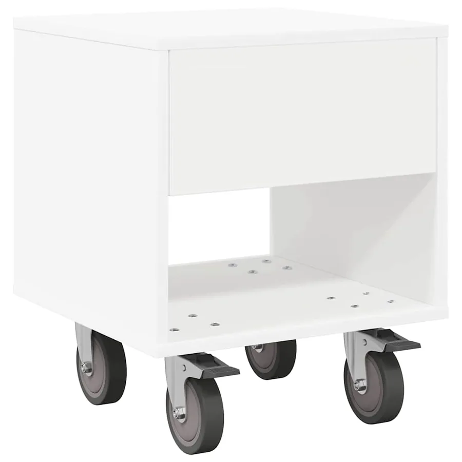Table de chevet Blanc 40,5 x 40 x 48 cm Bois d'ingénierie - 2