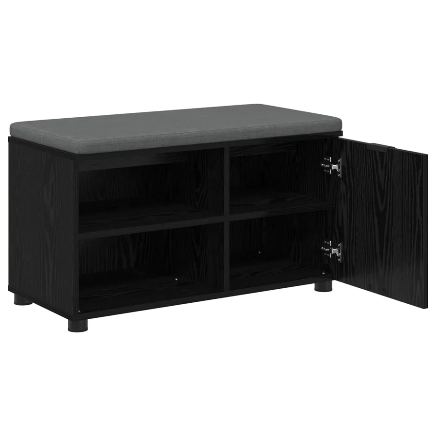 Banc d'entrée avec coussin Chêne Noir 80 x 38 x 46 cm - 5