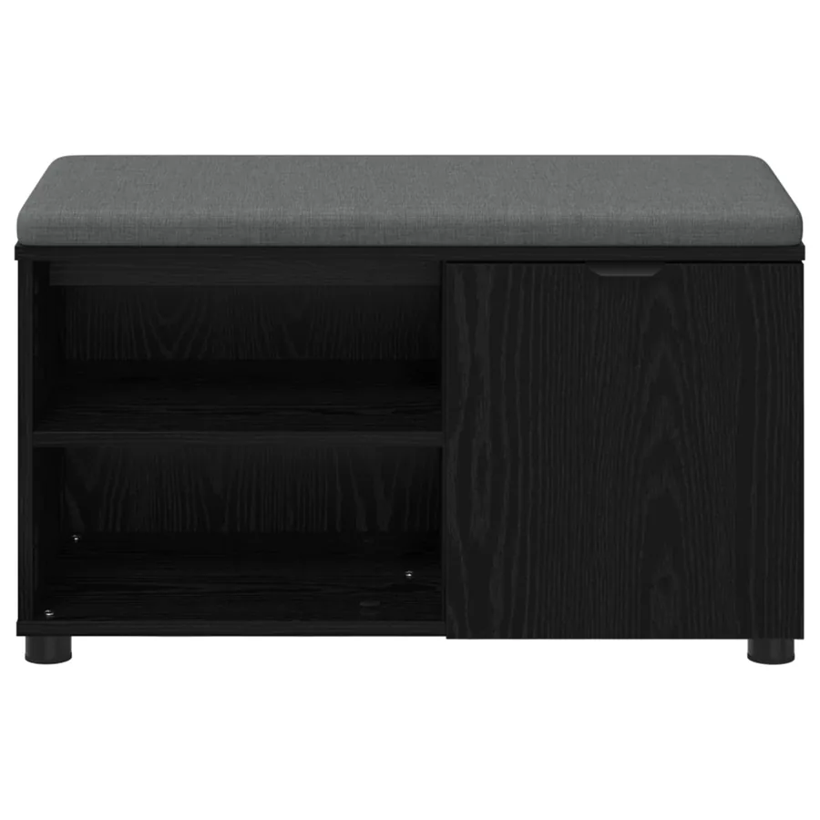 Banc d'entrée avec coussin Chêne Noir 80 x 38 x 46 cm - 6