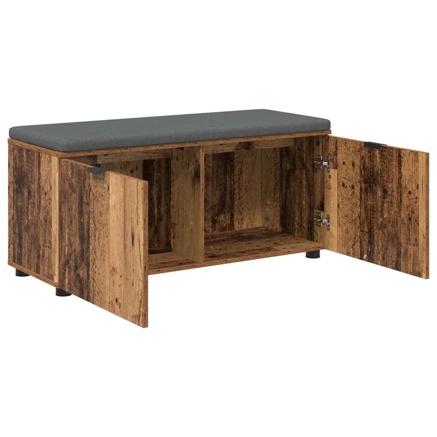 Banc d'entrée avec coussin Bois ancien 100 x 38 x 46 cm - 5