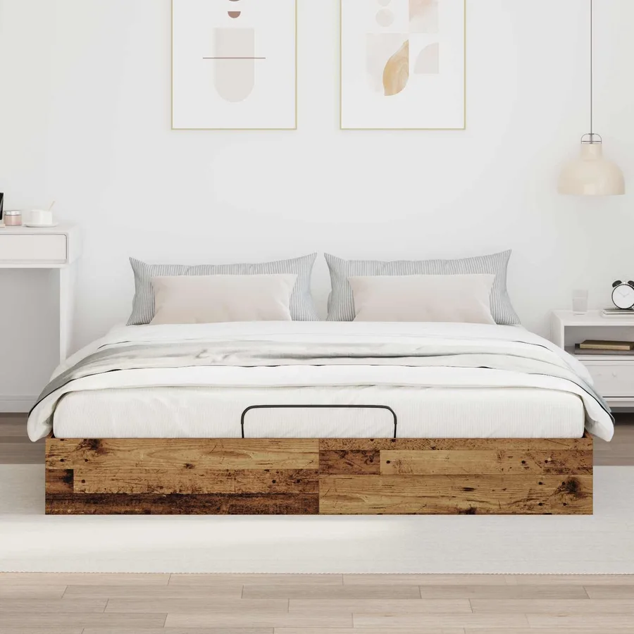 Cadre de lit ottoman Bois ancien 160 x 200 cm Bois d’ingénierie - 4
