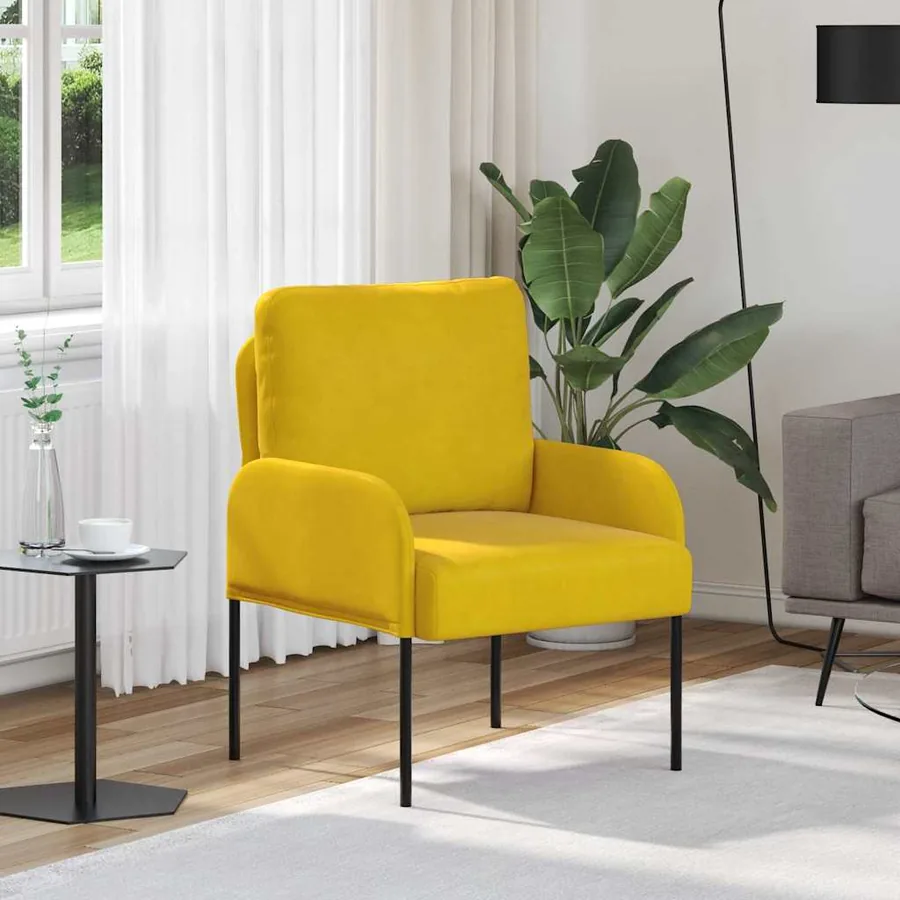 Canapés avec coussin 55cm Jaune Contreplaqué