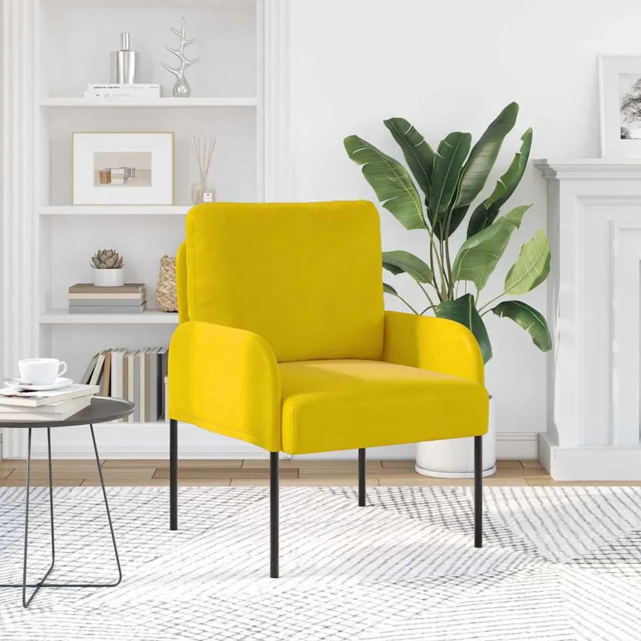 Canapés avec coussin 55cm Jaune Contreplaqué - 3
