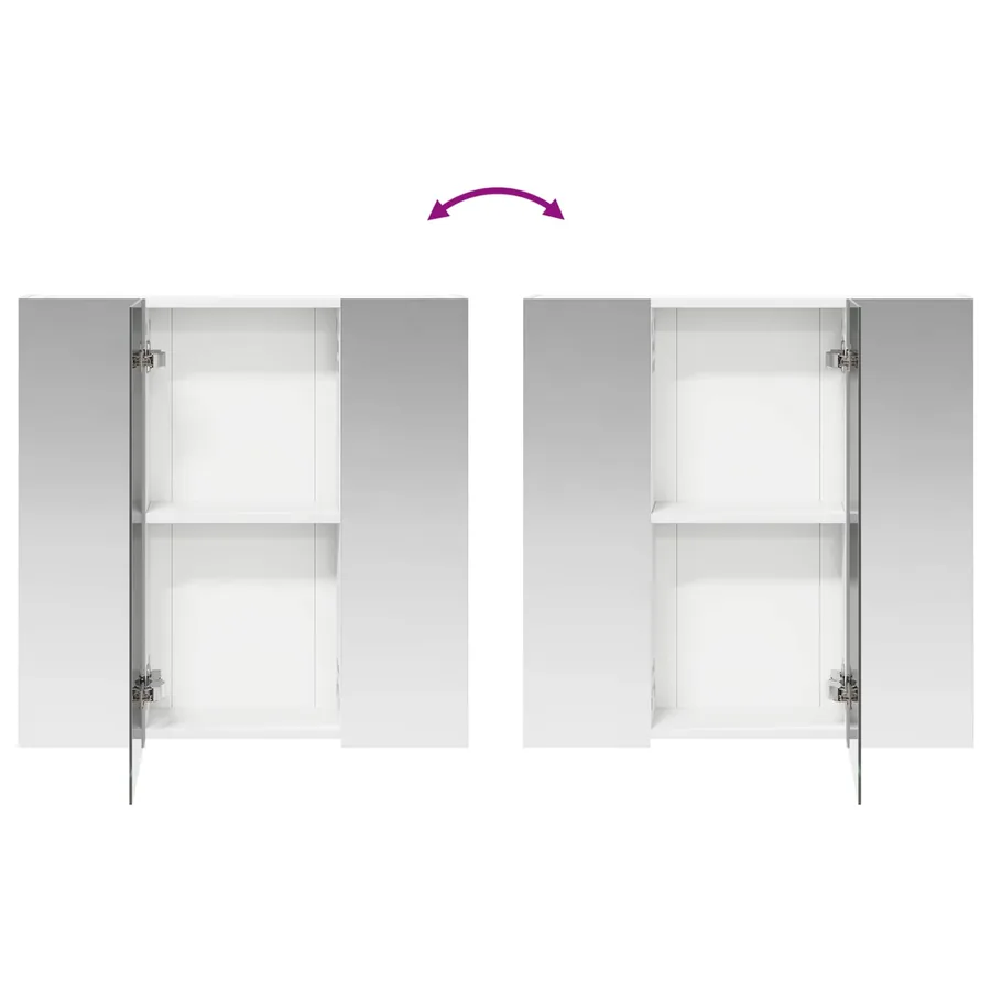 Armoire Miroir de Salle de Bain Blanc 70 x 14,5 x 70 cm - 8