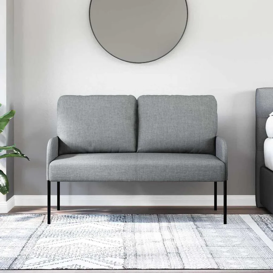 Canapés avec coussin 110cm Gris clair Contreplaqué - 3