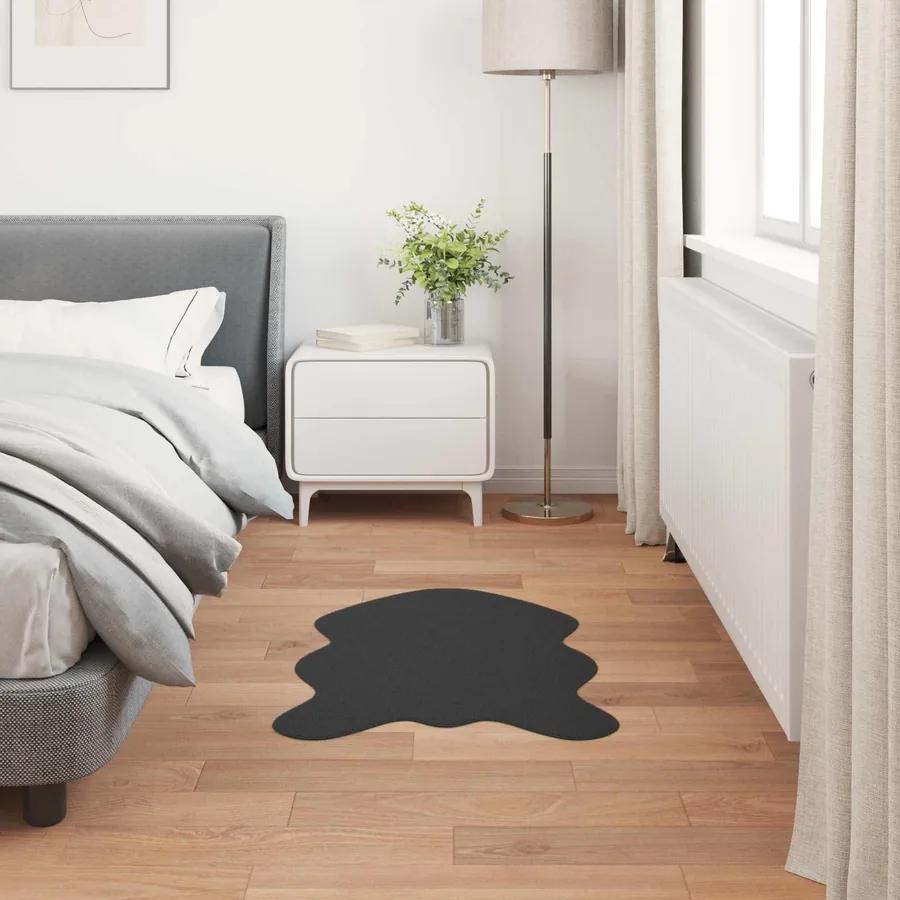 Tapis antidérapant en fausse de lapin OLITE Noir 60 x 90 cm
