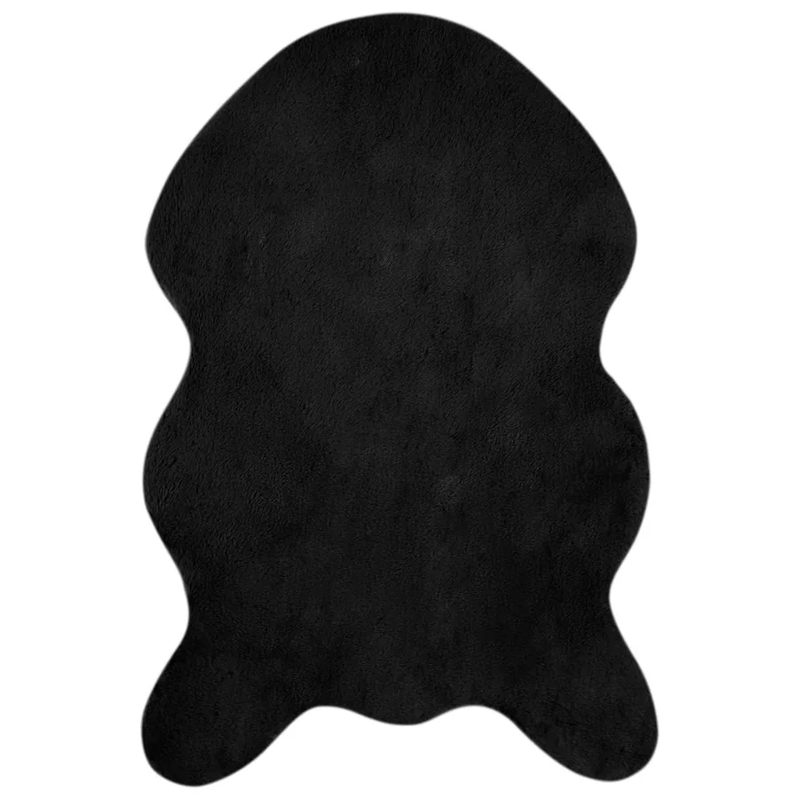 Tapis antidérapant en fausse de lapin OLITE Noir 60 x 90 cm - 2
