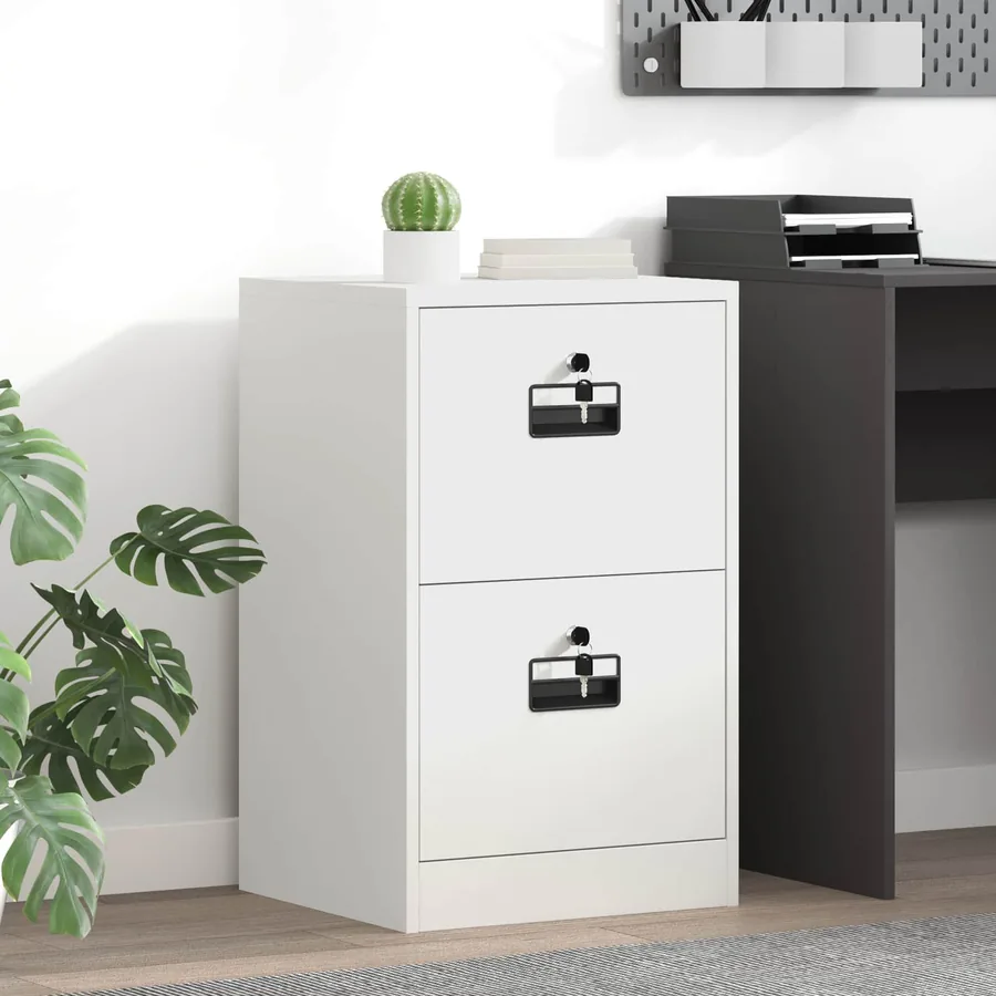 Cabinet de Dossier avec tiroir Blanc 45,5 x 42 x 74,5 cm