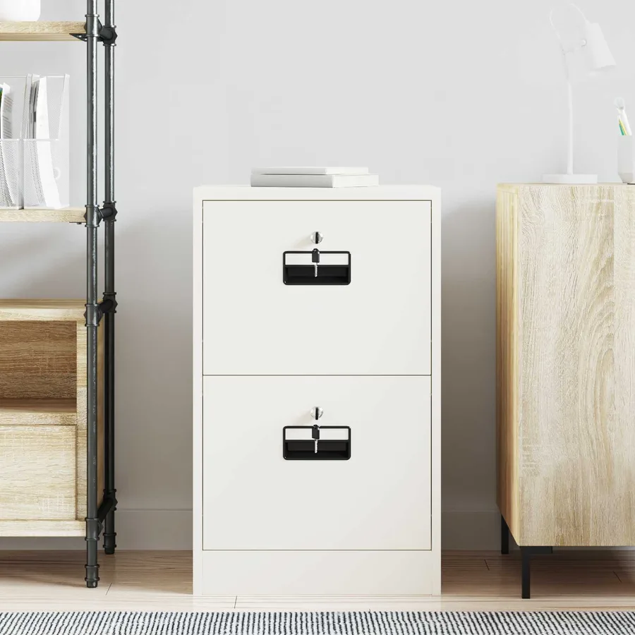 Cabinet de Dossier avec tiroir Blanc 45,5 x 42 x 74,5 cm - 4