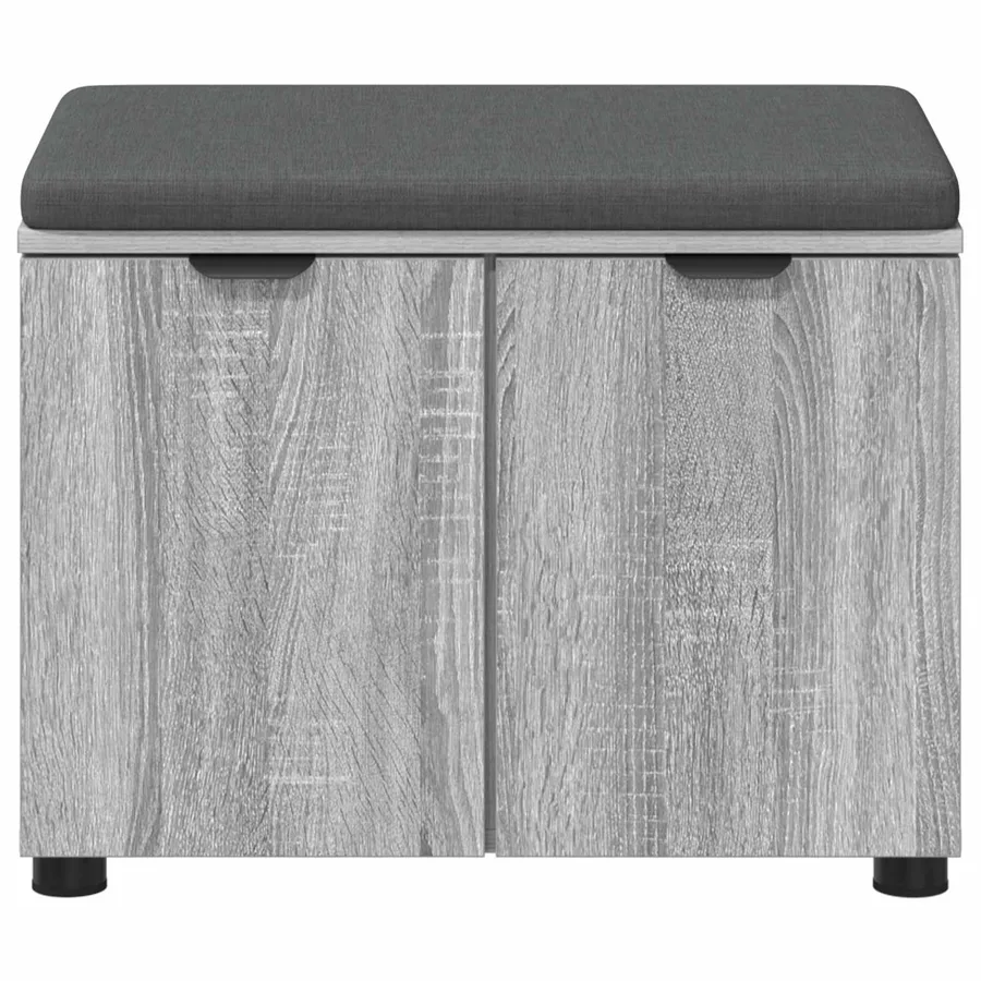Banc d'entrée avec coussin Gris Sonoma 60 x 38 x 46 cm - 6
