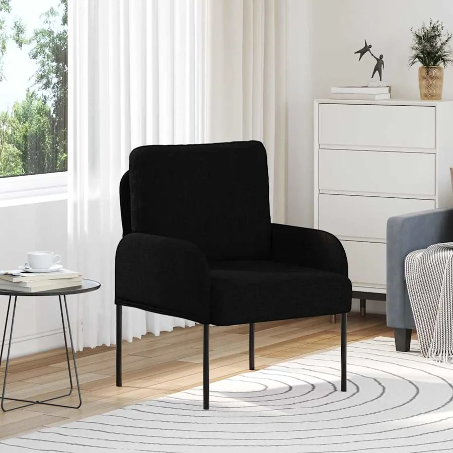 Canapés avec coussin 55cm Noir Contreplaqué