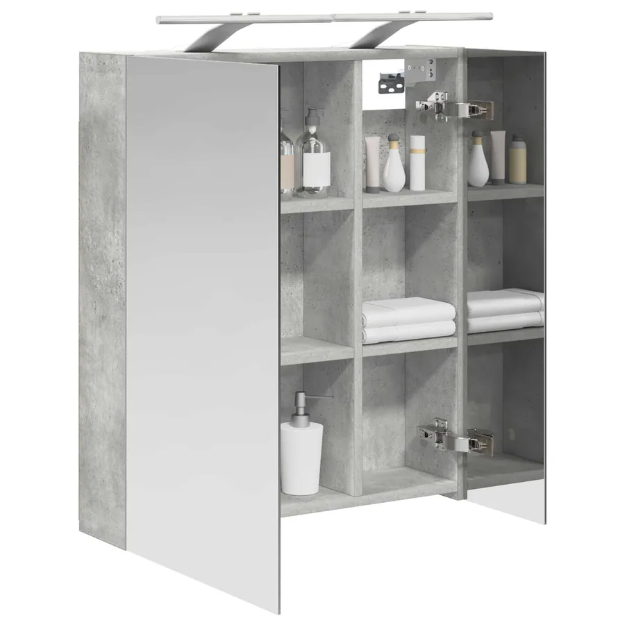 Armoire Miroir de Salle de Bain Gris béton 60 x 14,5 x 70 cm - 3