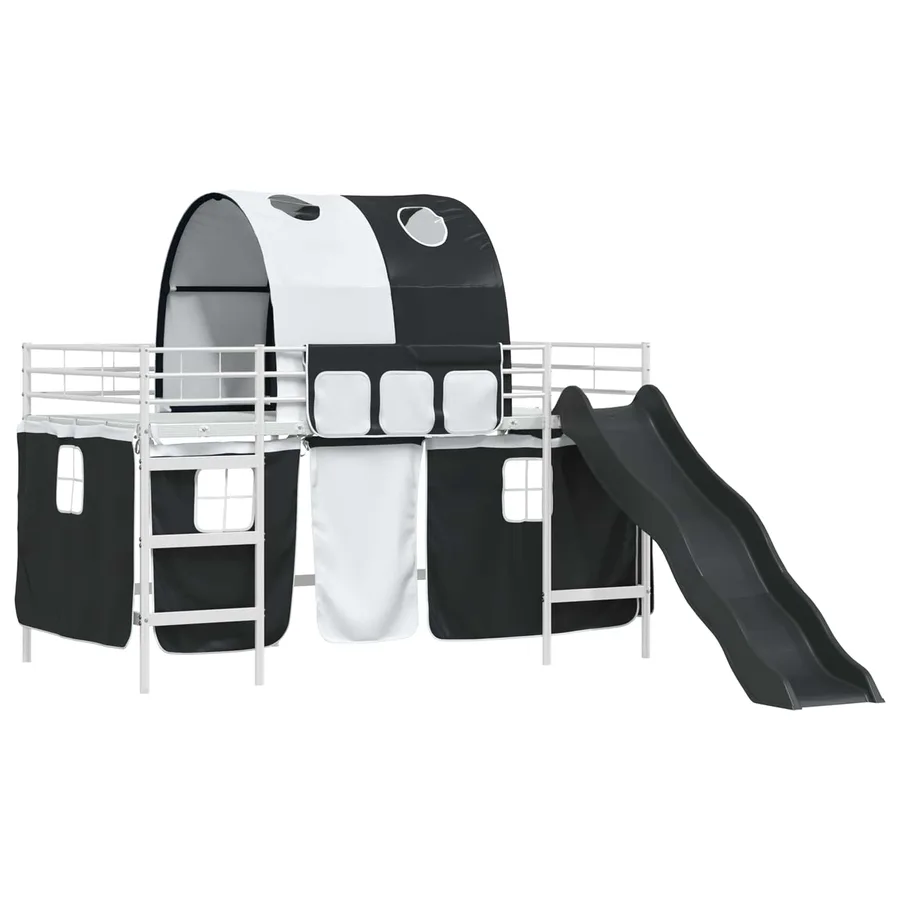 Lit mezzanine pour enfants Blanc et Noir 80 x 200 cm Métал - 4