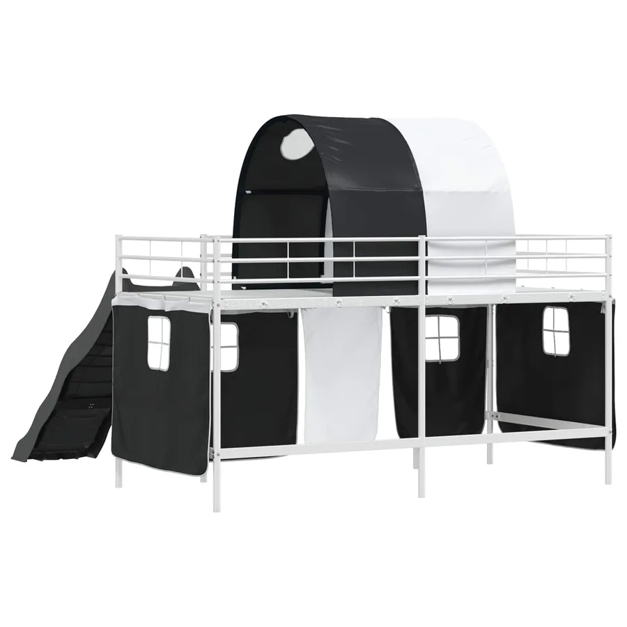 Lit mezzanine pour enfants Blanc et Noir 80 x 200 cm Métал - 8