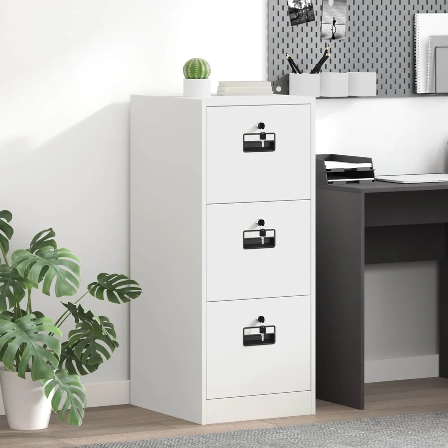 Cabinet de Dossier avec tiroir Blanc 44 x 50 x 106.5 cm